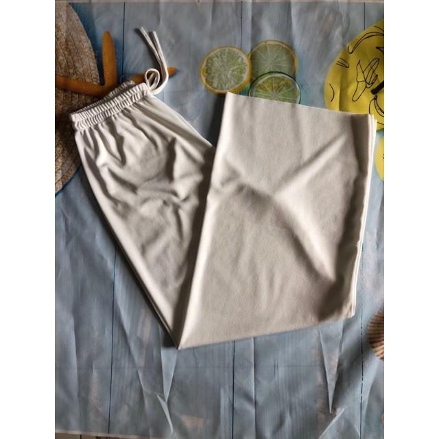 Quần ống suông rộng culottes gân tăm mềm mát