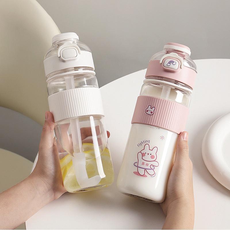 Bình Nước 700ml/900ml Kèm Ống Hút Tiện Lợi Khi Đi Dã Ngoại