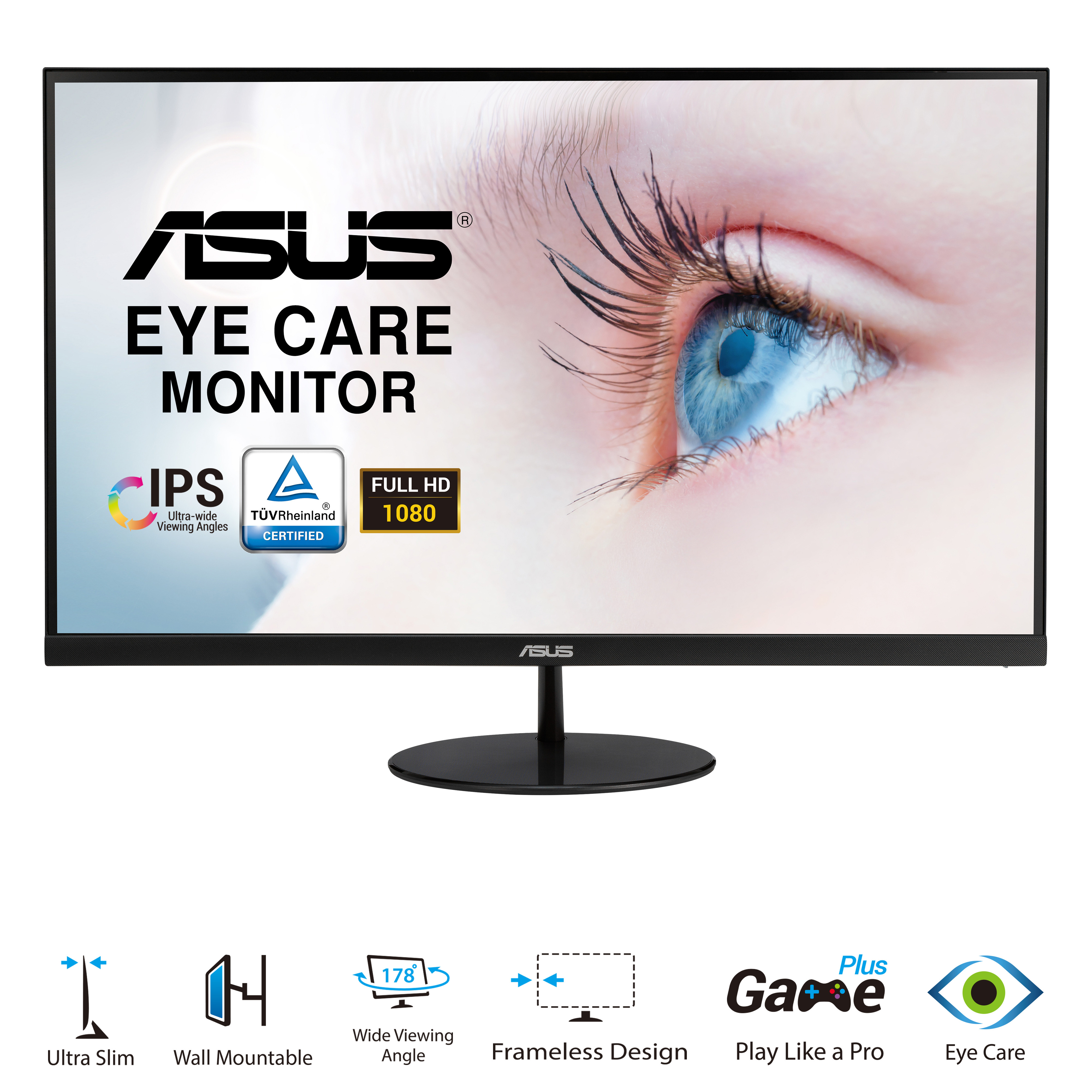 Màn Hình ASUS Bảo Vệ Mắt VL279HE 27'' Full HD (1920x1080) 5ms 75Hz IPS Adaptive-Sync/FreeSync - Hàng Chính Hãng