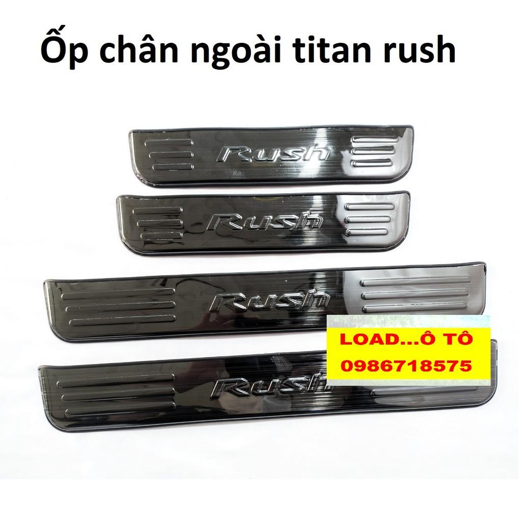 Ốp Bậc Cửa, Nẹp Bước Chân Trong, Ngoài Xe Toyota Rush 2023-2018 Vân titan Cao Cấp
