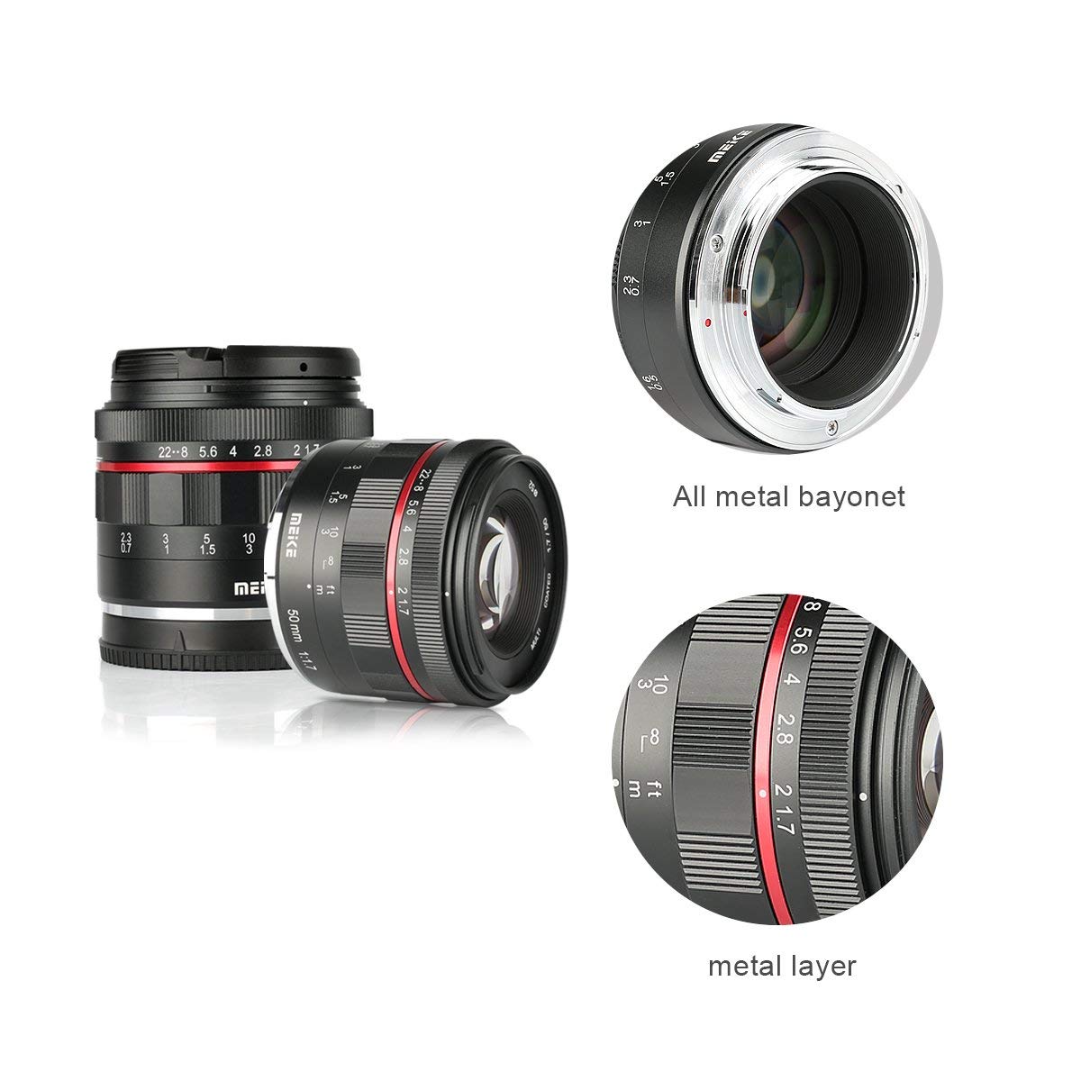 Ống kính Meike 50mm f1.7 Full- Frame for Sony E-Mount- Hàng Nhập Khẩu