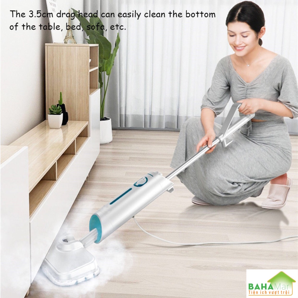 MÁY LAU NHÀ BẰNG HƠI NƯỚC KHỬ TRÙNG NHIỆT ĐỘ CAO PHÙ HỢP CÁC LOẠI SÀN BAHAMAR Có thể làm sạch 99.9 vi khuẩn và trùng bọ ve trên mặt đất