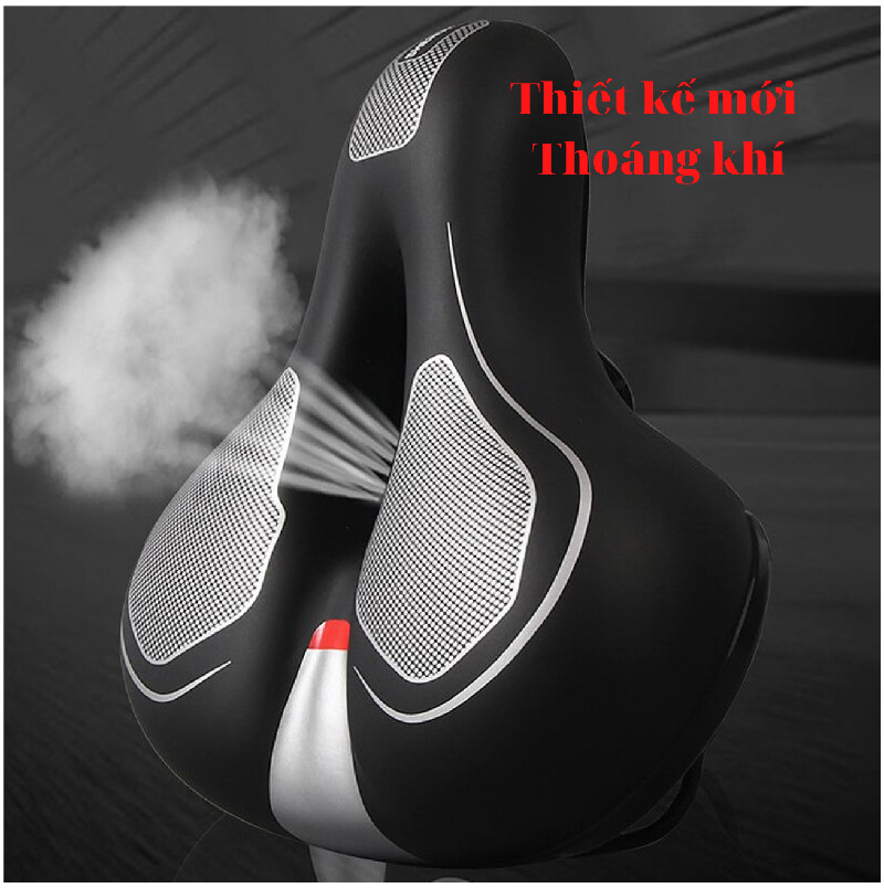 Yên xe đạp thể thao , Carbon siêu êm - Màu Bạc , Chính hãng Shengxin , da PU cao cấp - Tặng kèm chuông