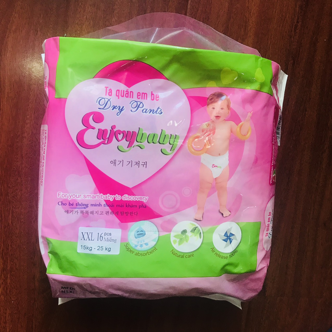 Bỉm tã quần em bé ENJOYBABY Gói Trung Cao Cấp nhiều size cho bé từ 4-25kg, mềm mại, thấm hút, chuẩn chất lượng Châu Âu