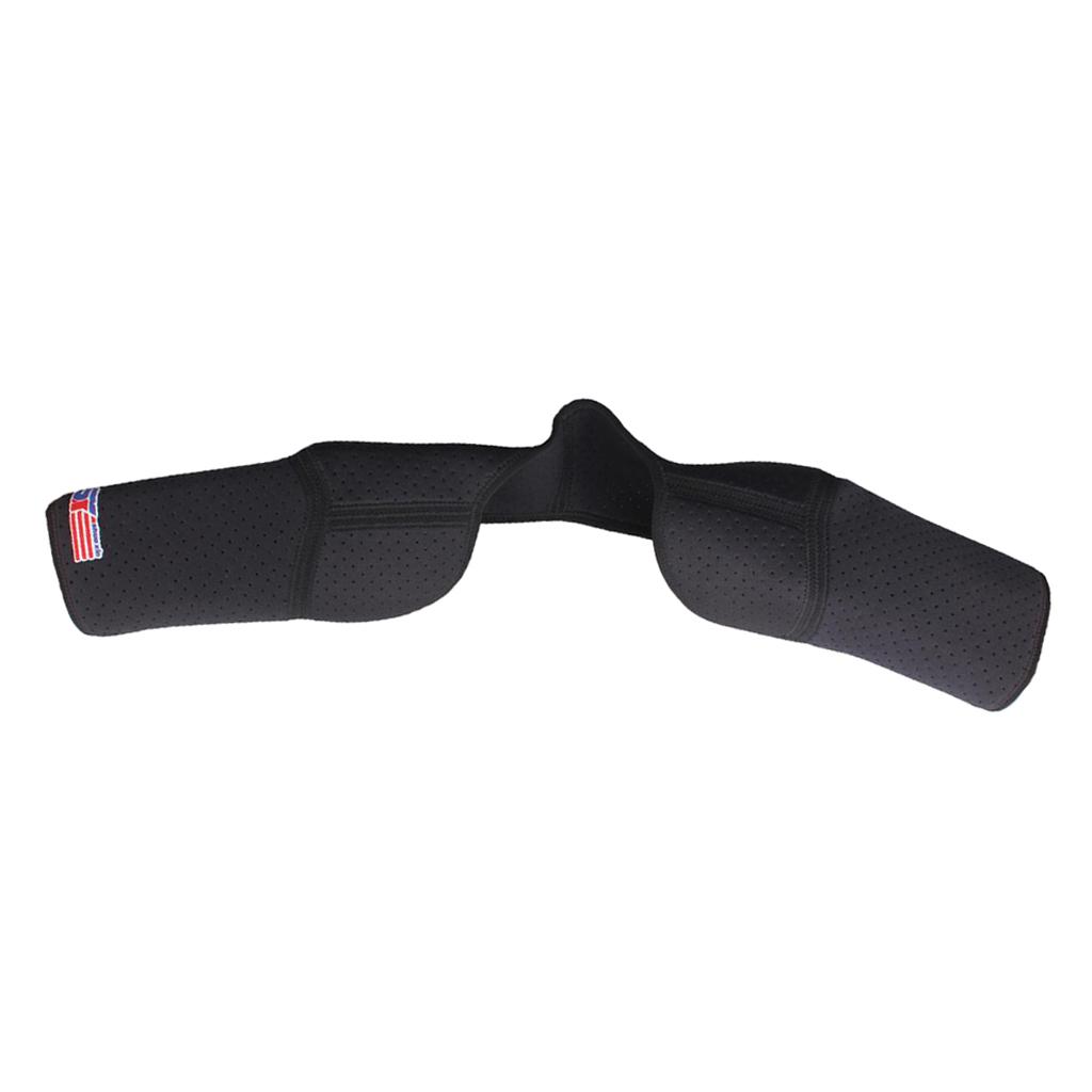 Neoprene Double Shoulder Protector Brace Support Strap Wrap Belt Band Black