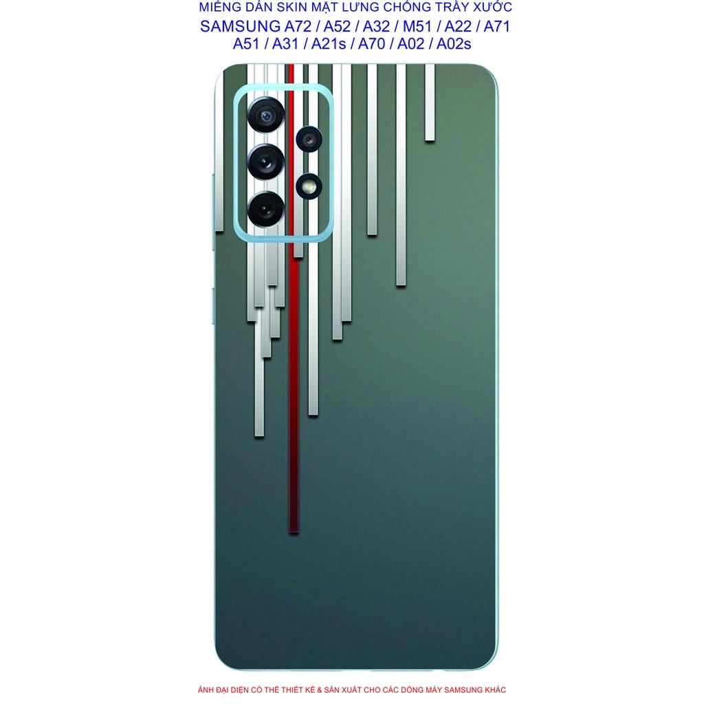 Miếng Dán Skin mặt lưng dành cho SAMSUNG A72 / A52 / A32 / A22 / M51 / A71 / A51 / A31 / A21s / A12 / A02 / A02s chống trầy xước
