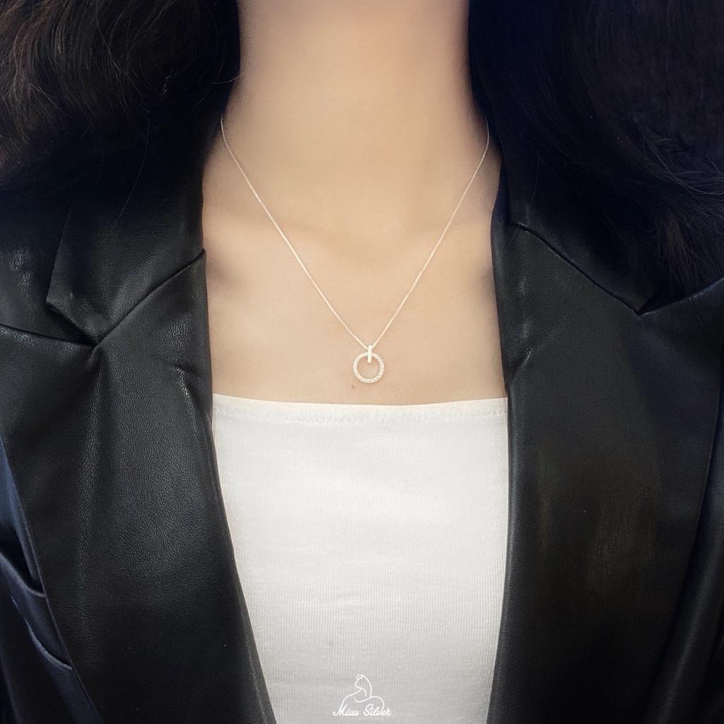 Dây chuyền bạc Miuu Silver, vòng cổ nữ mặt tròn xinh xắn Veronica Necklace