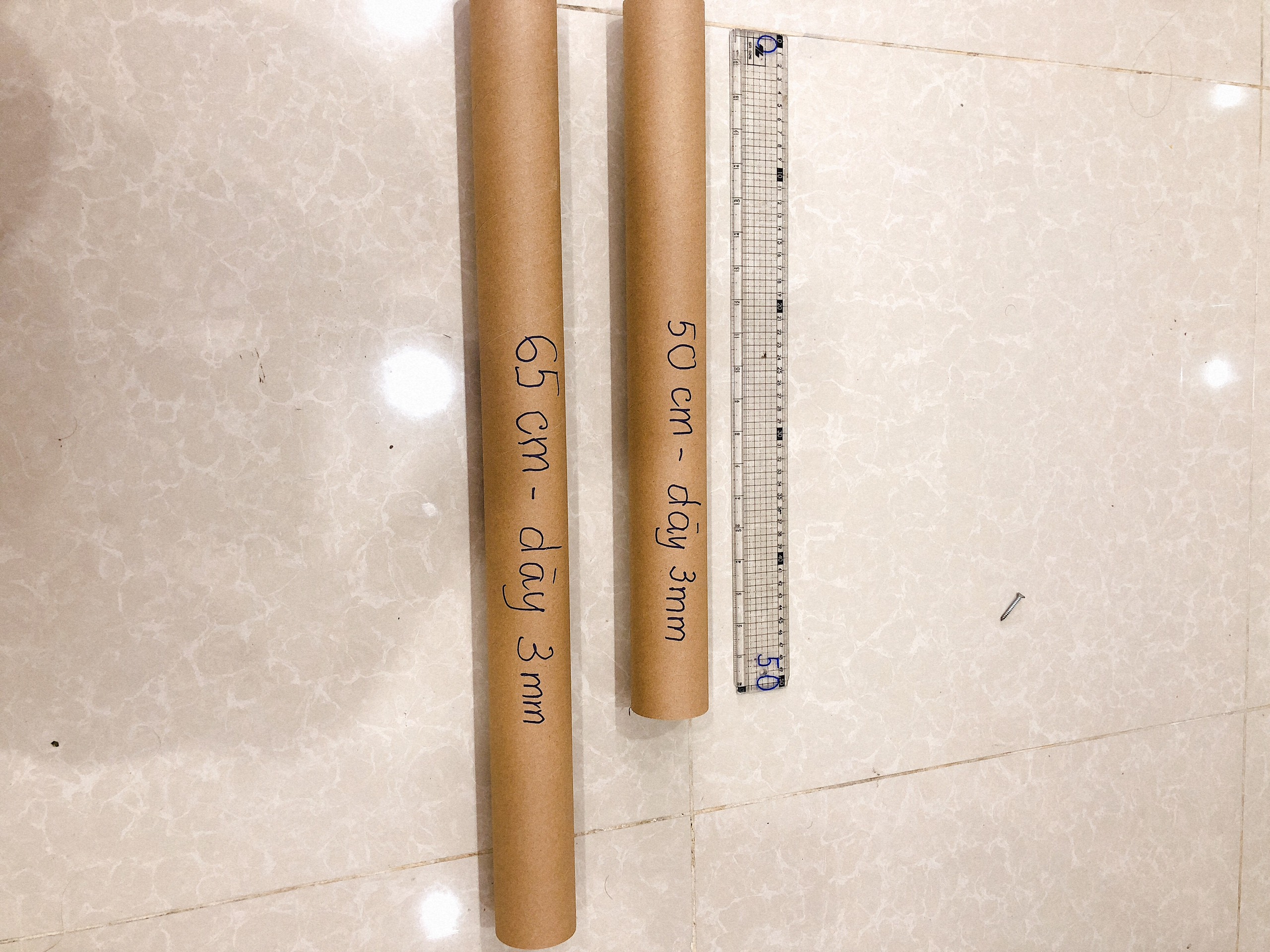 Ống tube, ống giấy đựng Poster, tranh ảnh siêu dày 3mm có nắp 2 đầu hàng loại 1