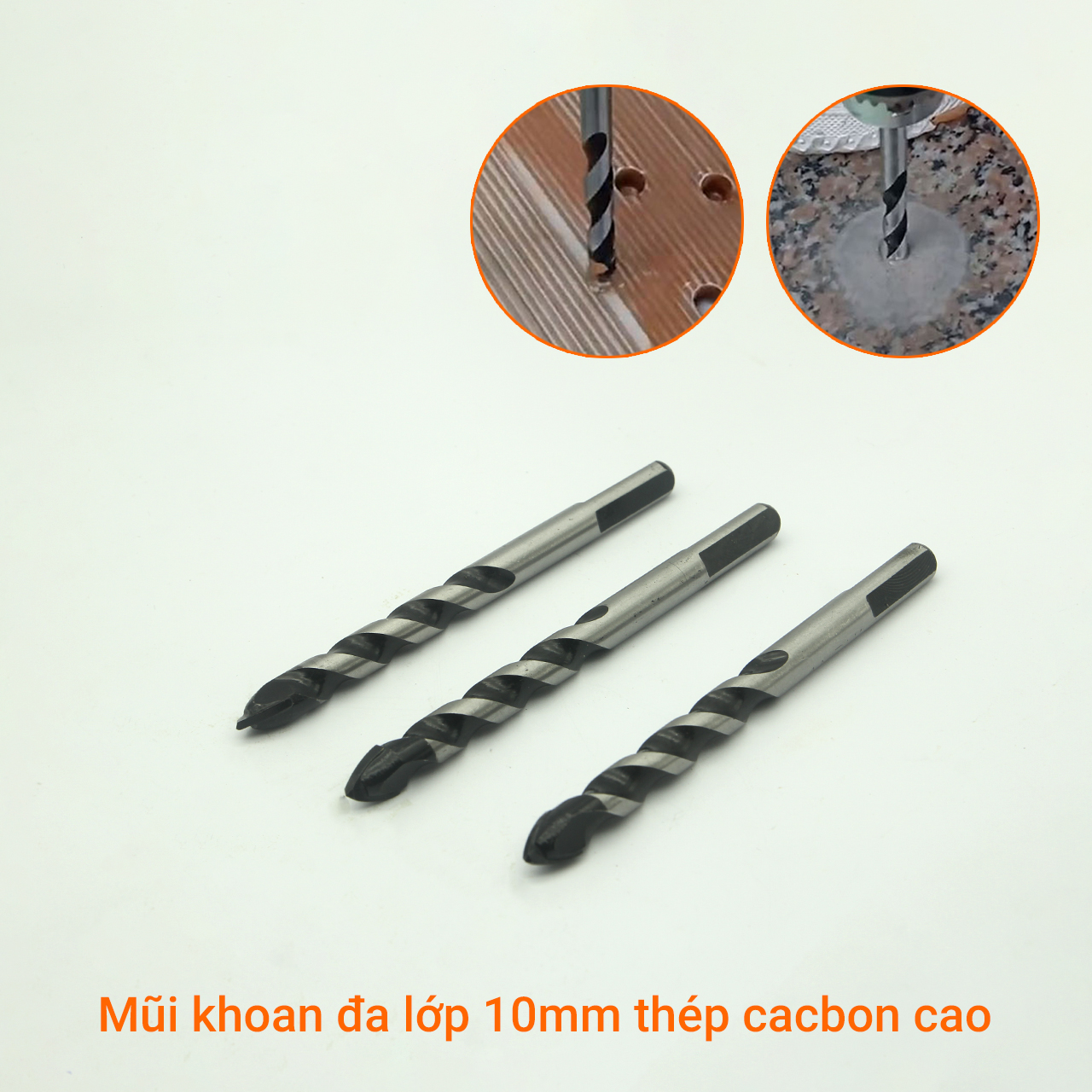 Bộ 3 Mũi khoan đa lớp 10mm dài 120mm