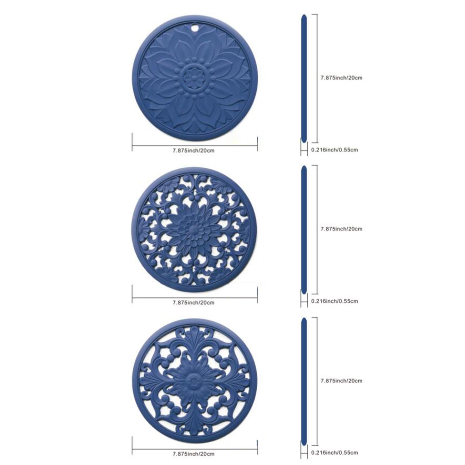 3 Set Heat-insulated Silicone Hot Pads Countertop Bowl Mat Trivet