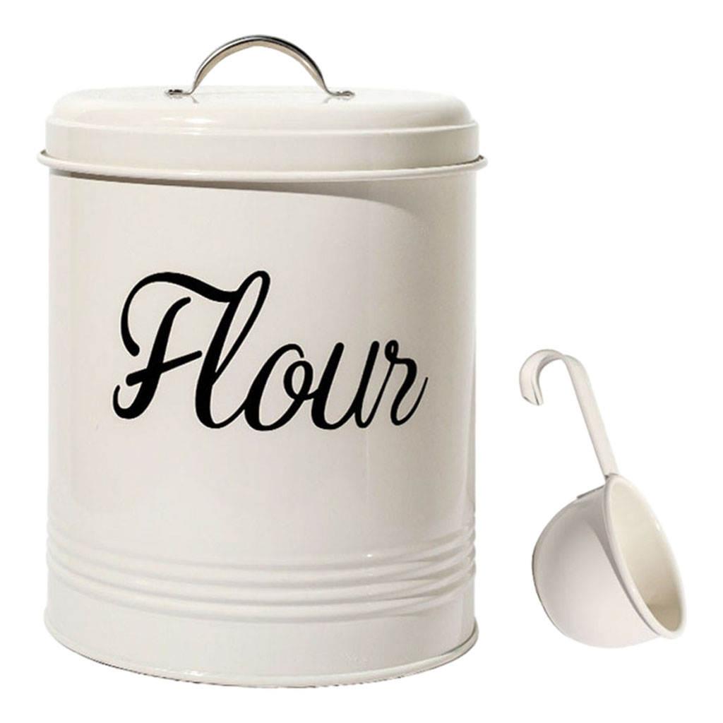 Metal Food Flour Storage Tin Jar Box 5L Farmhouse Container Decor with Lid