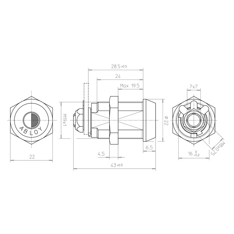 Khóa CamLock ABLOY CL103N - hàng chính hãng