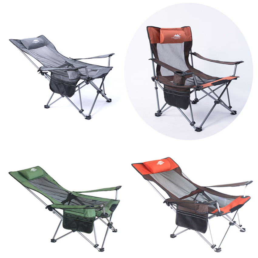 Ghế câu cá, ghế dã ngoại xếp gọn M5035 khung thép không gỉ chắc chắn, chất vải Oxford và lưới chịu lực cường độ cao, ghế xếp du lịch, ghế ngủ thư giãn ngoài trời