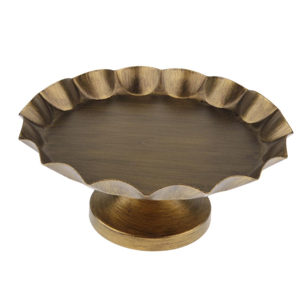 Vintage Metal Round Display Cake Stand Food Platter Serving Rack Holder S