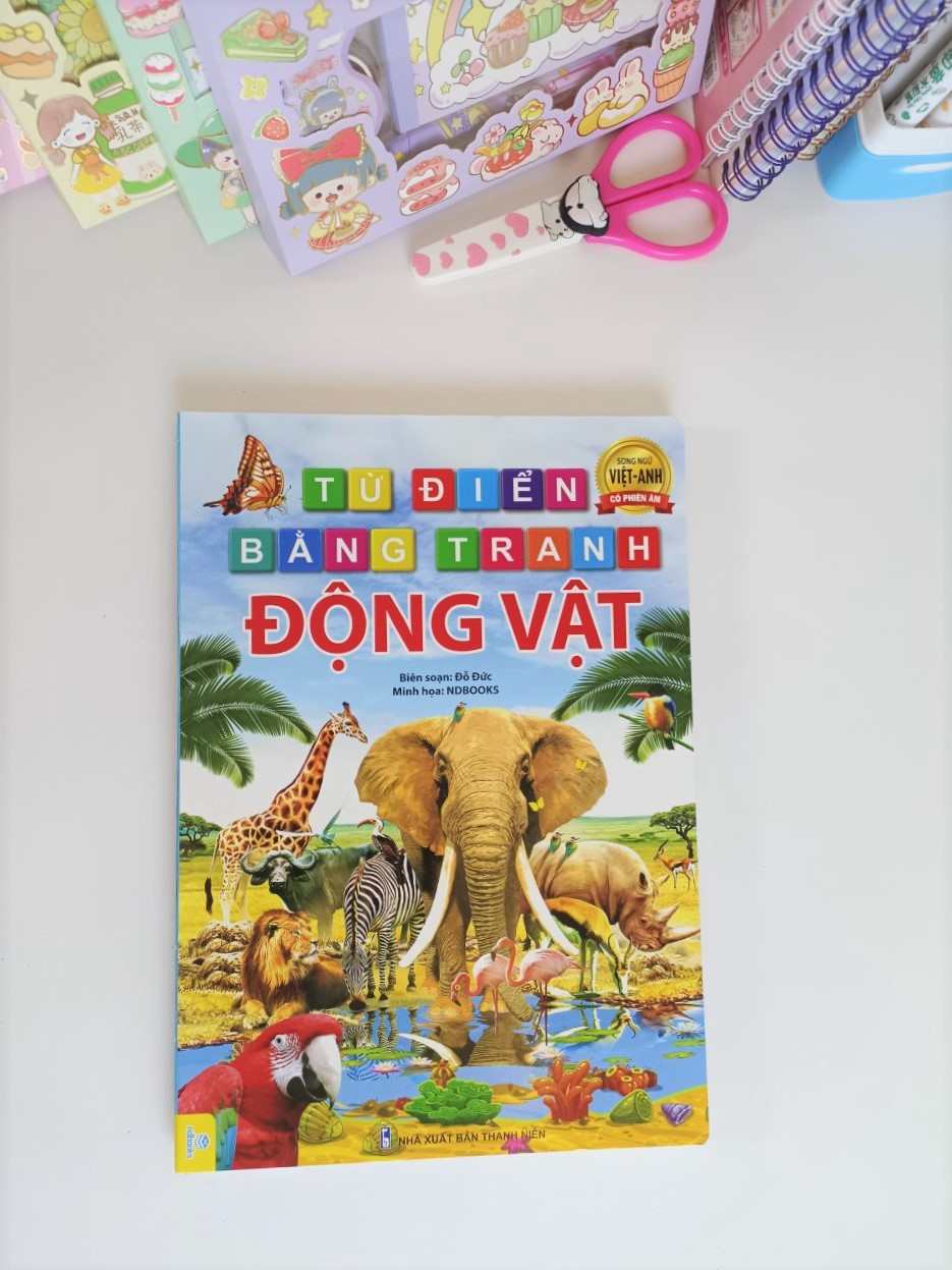 Sách - Combo 2 cuốn Từ Điển Tranh ( Động vật + Rau củ hoa quả) Song ngữ Anh Việt - ndbooks