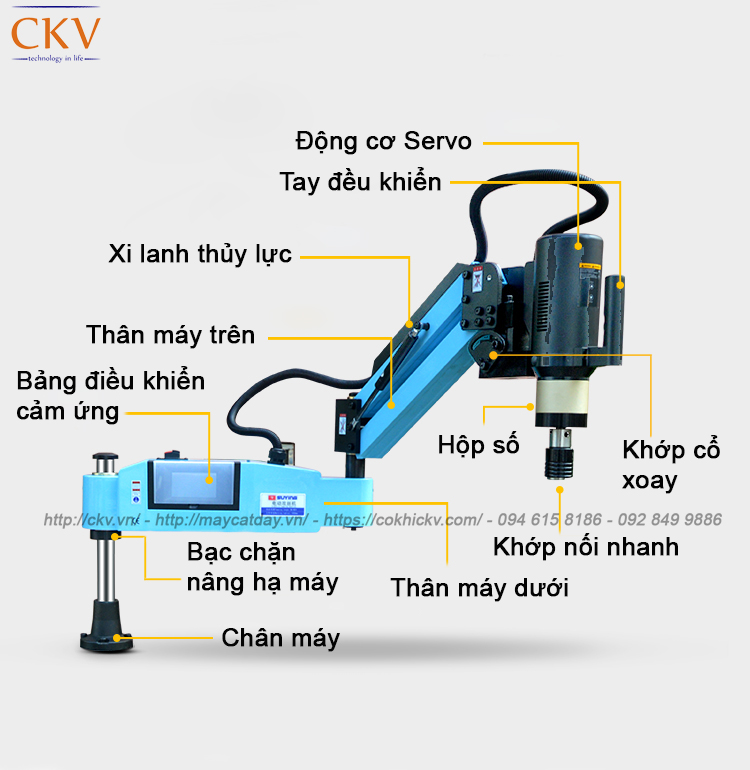 [HÀ NỘI] Máy taro điện tay cần 1100mm tạo ren cơ khí chất lượng cao