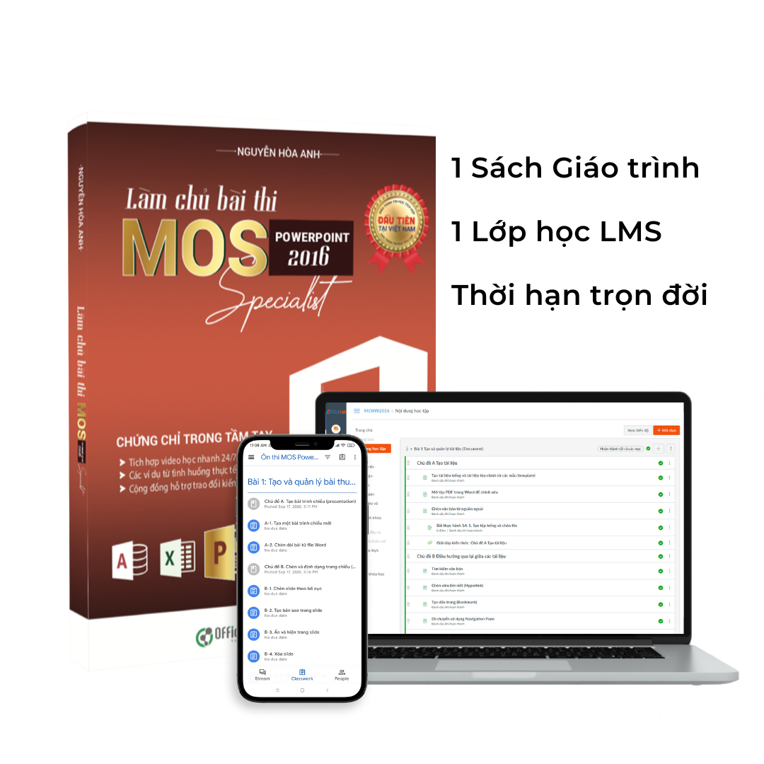 [DỌN KHO] Làm chủ bài thi MOS Powerpoint 2016 Specialist (Kèm video bài giảng) - tinhocmos