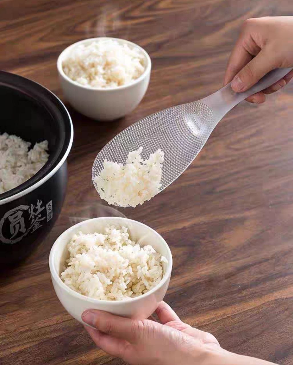 Muỗng Thìa xúc cơm chống dính nhà bếp Nhật Bản, xẻng xúc cơm, nồi cơm điện chịu nhiệt độ cao, thìa xúc cơm, lưới nhựa TPX, thìa xúc cơm màu trong suốt