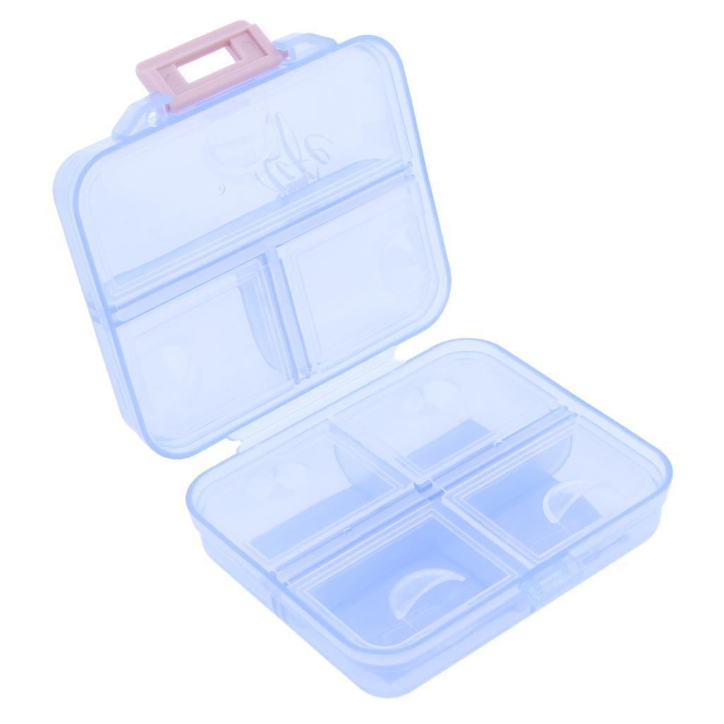 2 Pieces Portable 7 Day Pill Organizer Storage Box Medicine Container Case Suit for Home Travel