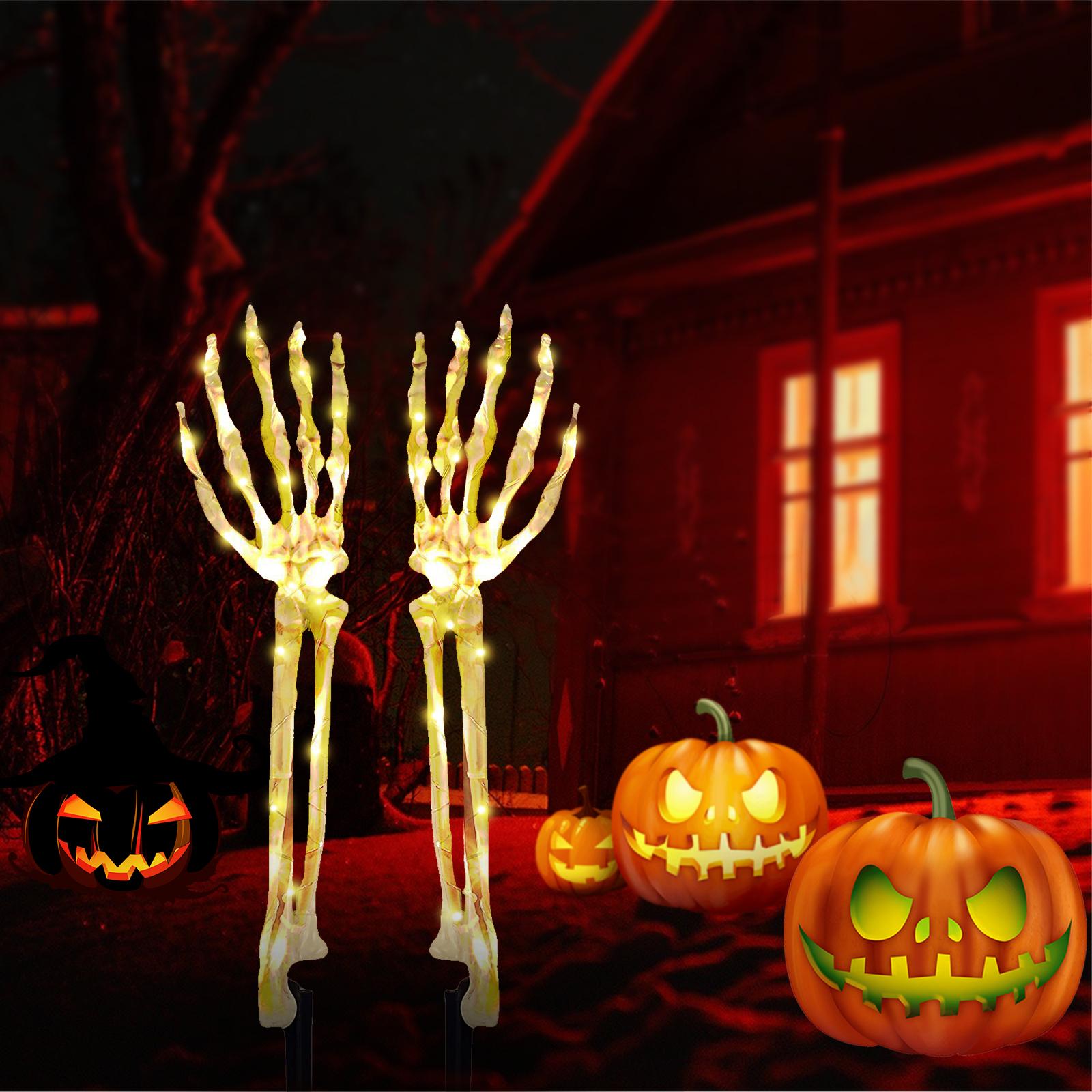 Mô Hình Tay Bộ Xương Có Đèn Phát Sáng Trang Trí Halloween