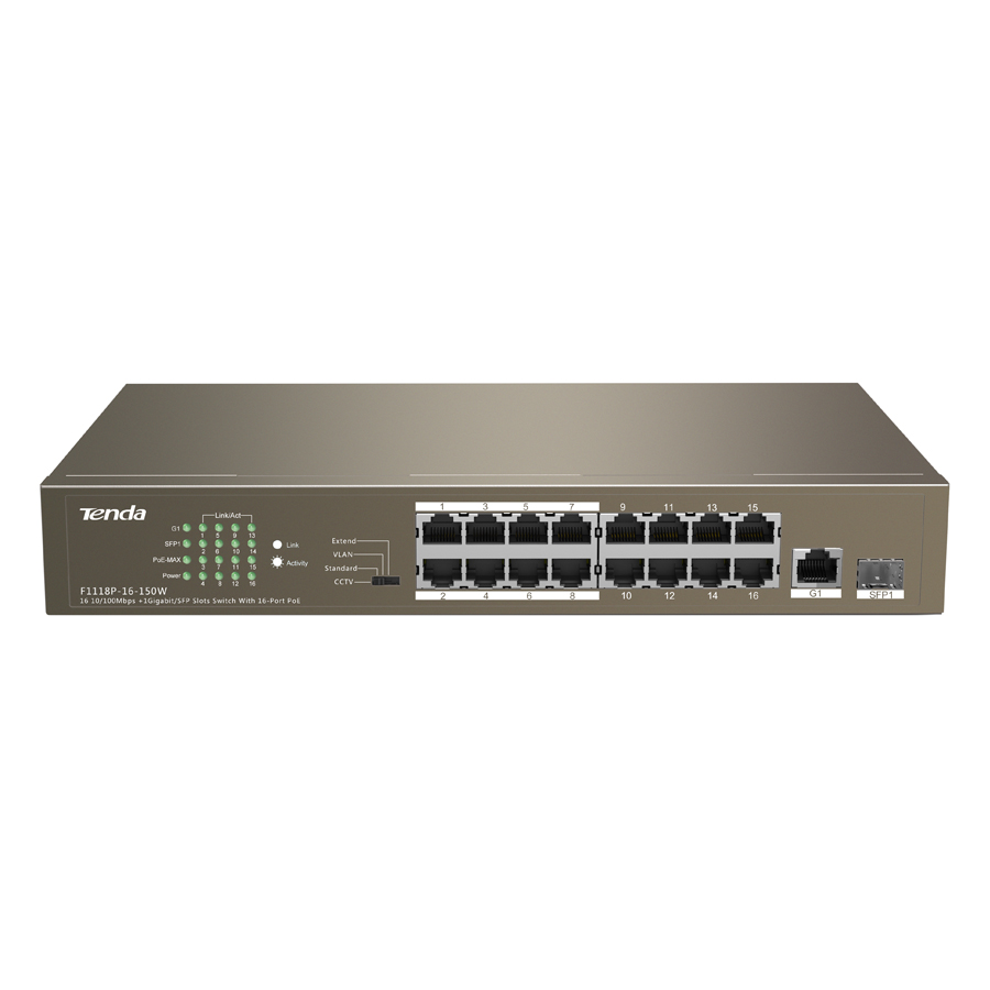 Hình ảnh PoE Switch Tenda TEF1118P - Hàng Chính Hãng