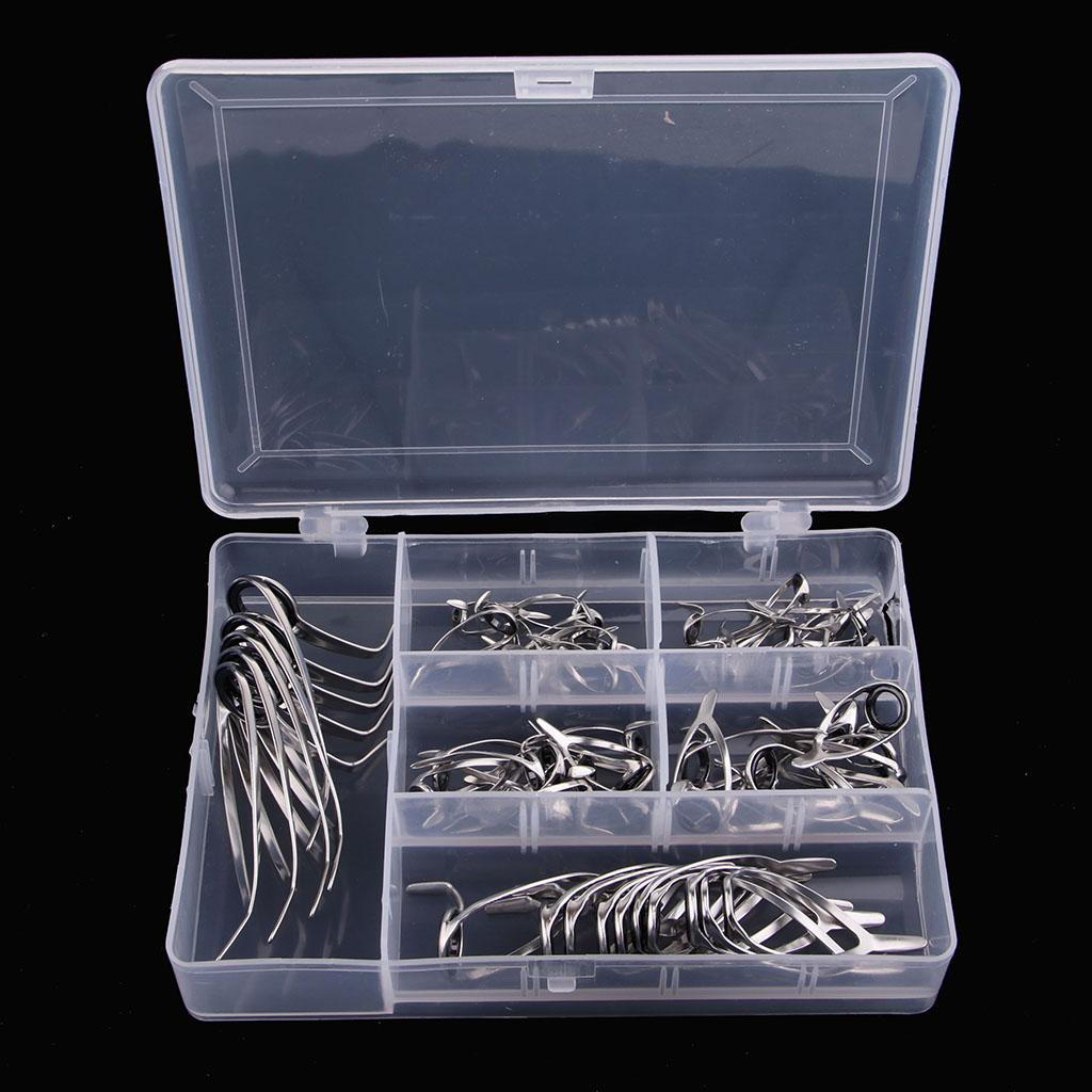 55pcs Fishing Rod Guides Replacement Repair Kit Boat Fishing Rod Guides Ring