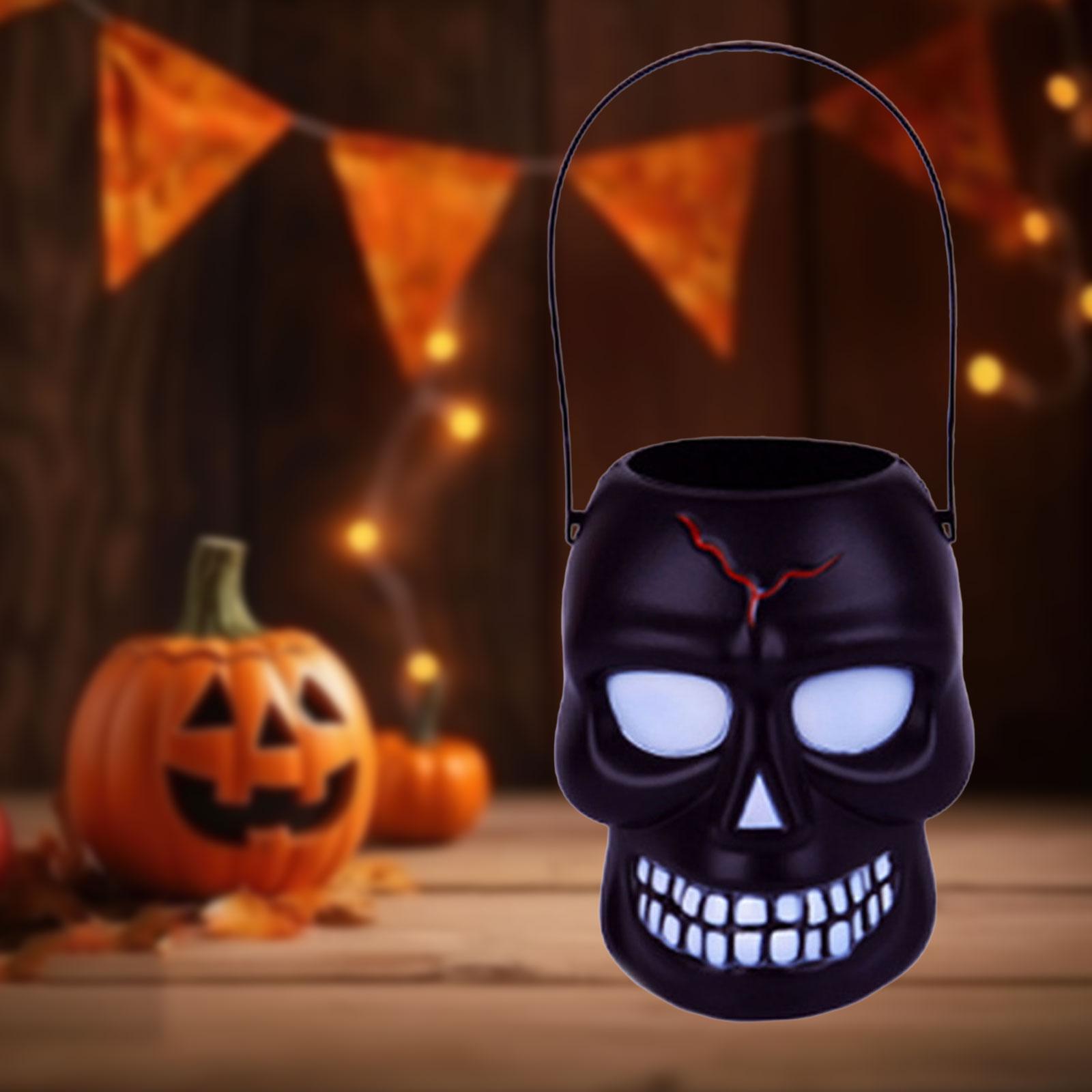 Halloween Candy Bucket, Candy Holder Kids Gift Box, Candy Barrel with Handle, Trick or Treat Bucket, Halloween Party Favors Decoration Supplies