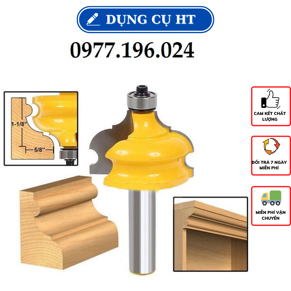 Mũi dao phay gỗ đánh chỉ nóc tủ cốt 12ly7 - Mũi soi phào chỉ