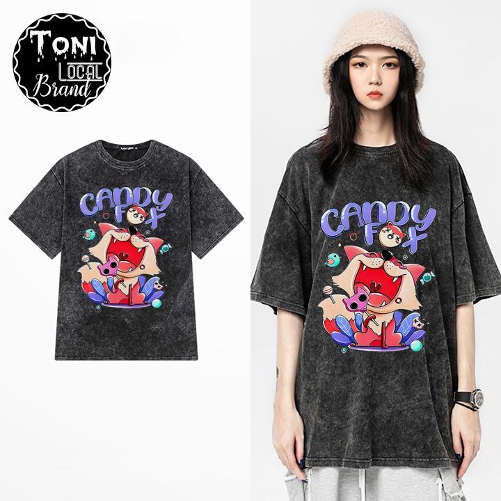 ÁO THUN Tay Lỡ CANDY Local Brand Unisex Cotton 100 Form Rộng Nam Nữ
