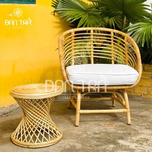 Ghế Mây Đơn Chữ U Vintage, Ghế Đơn Mây Kiểu, Ghế Decor Phòng, Nội Thất Mây Tre ĐAN TRÀ