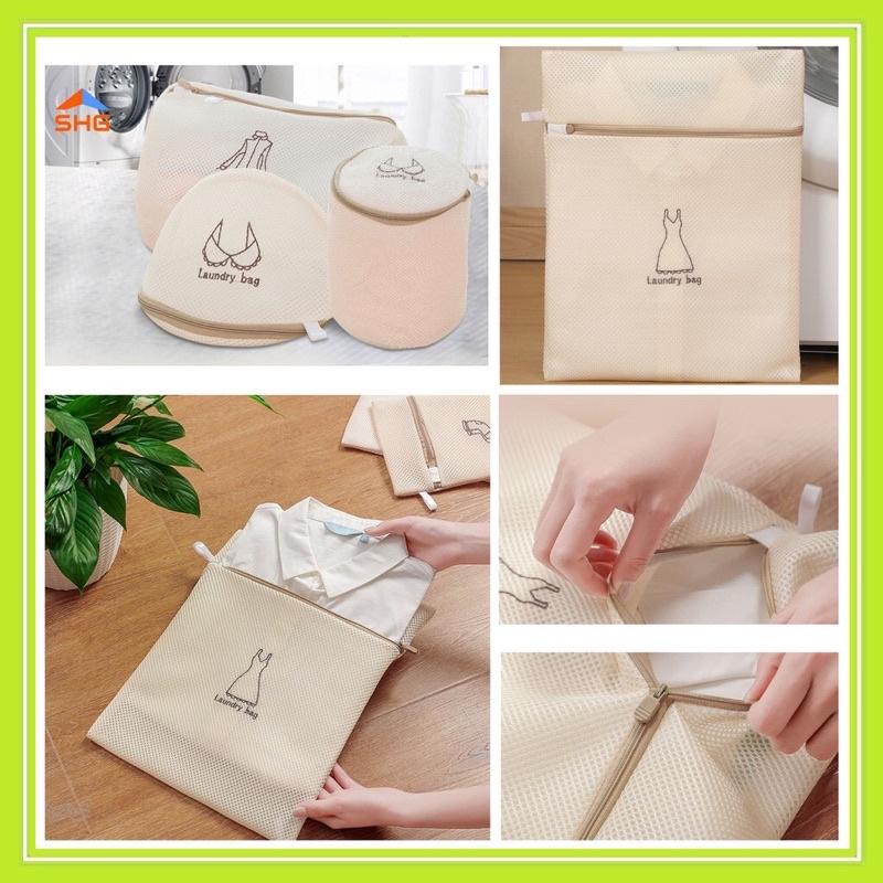 COMBO 6 TÚI GIẶT QUẦN ÁO, TÚI GIẶT ÁO LÓT, TÚI GIẶT ÁO NGỰC, TÚI GIẶT THÊU HÌNH VÀ CHỮ ĐA NĂNG