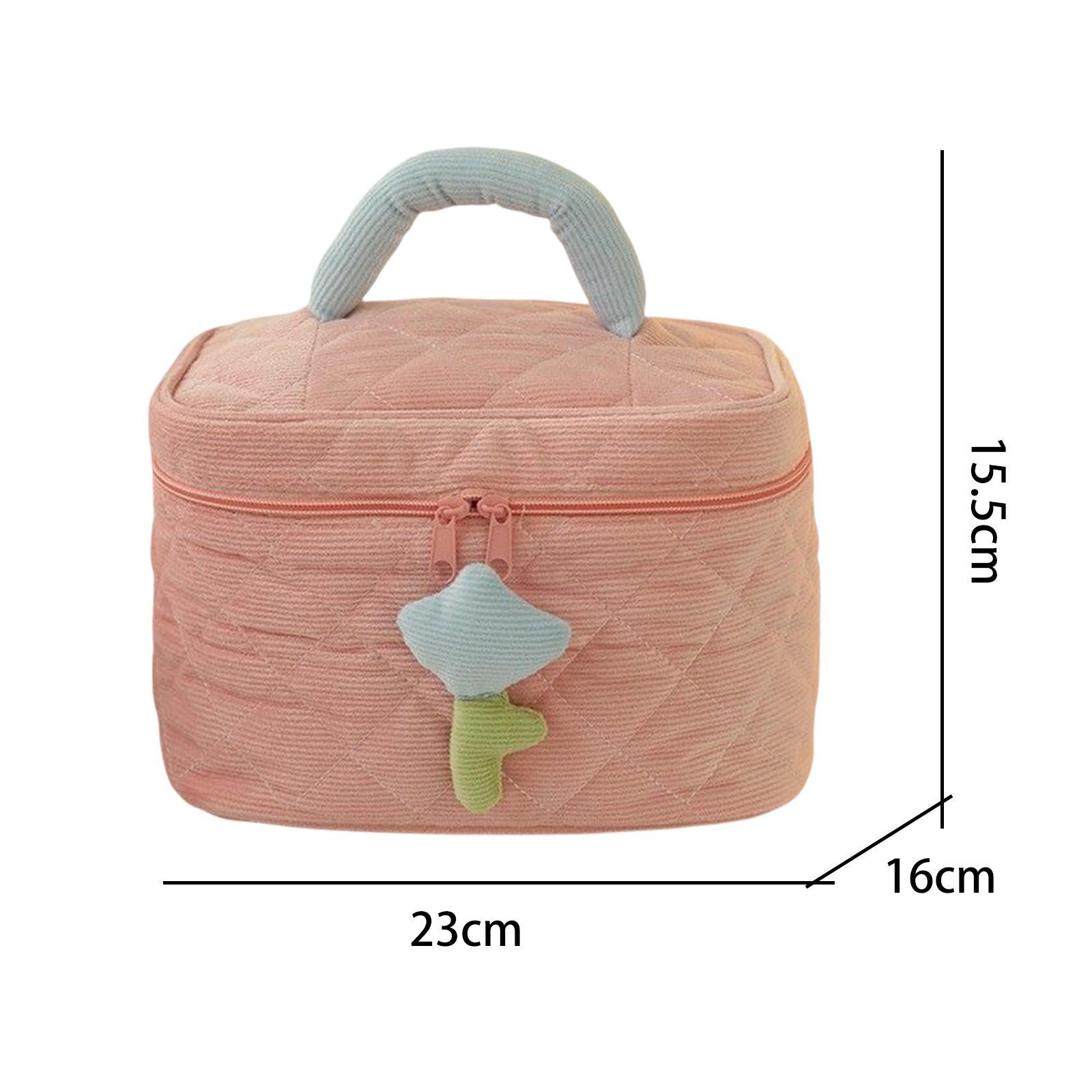 Fashion Cosmetic Bag Pouch Organizer Zipper Corduroy Toiletry Bag