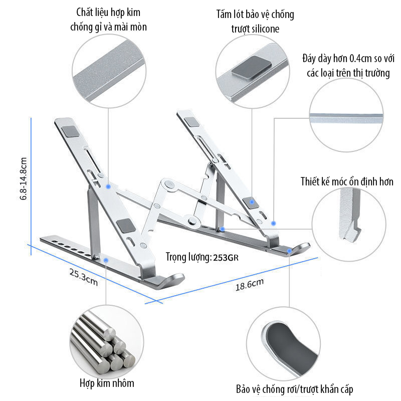 Giá đỡ laptop hợp kim nhôm cao cấp N31