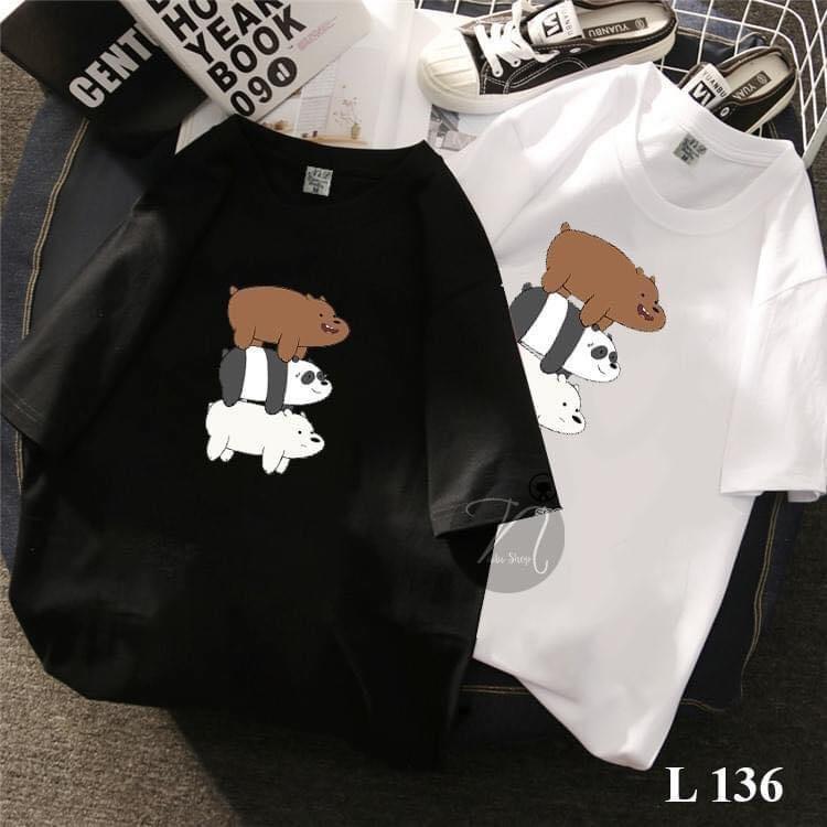 ÁO THUN UNISEX NAM NỮ ba con gấu chồng lên nhau