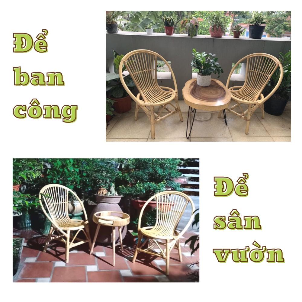 (Combo siêu tiết kiệm) Bộ bàn ghế mây Rattan ban công cao cấp, ghế thư giãn lưng cao, phù hợp không gian gia đình