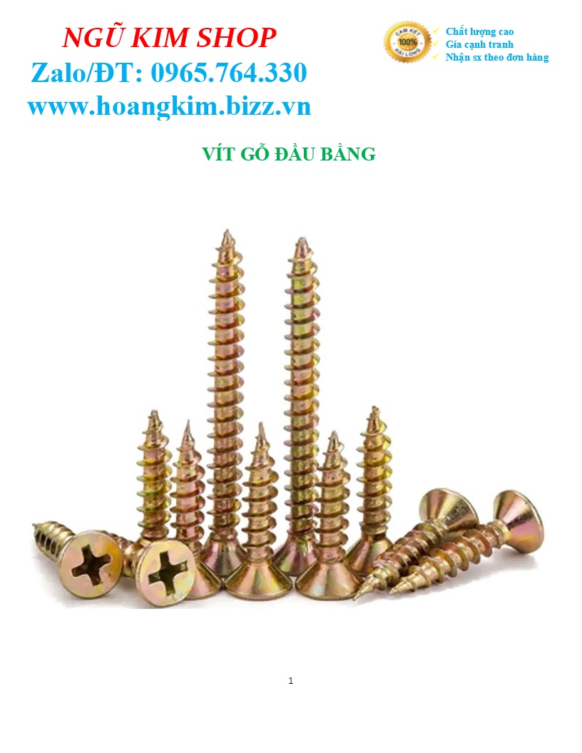 VÍT GỖ ĐẦU BẰNG M3, M3.5, M4