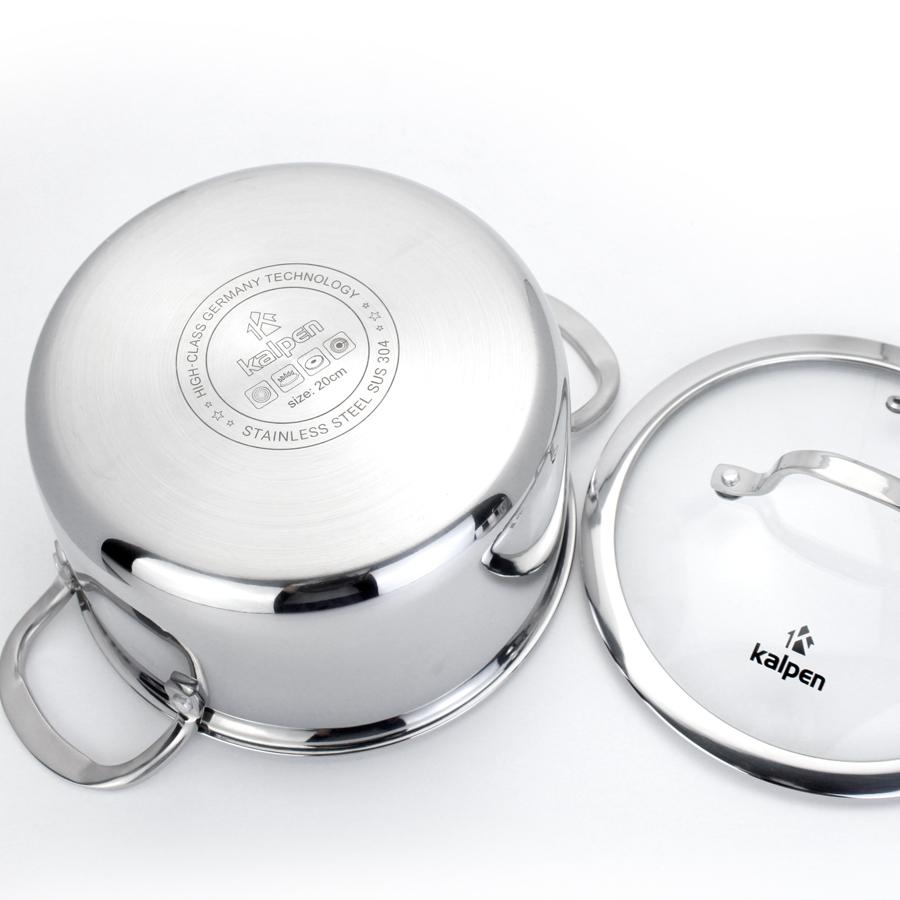 Bộ Nồi INOX 304 Cao Cấp 3 Lớp Liền Khối Kazler KZ1 Size 16-20-24cm Hàng Chính Hãng KALPEN-GIA DỤNG ĐỨC