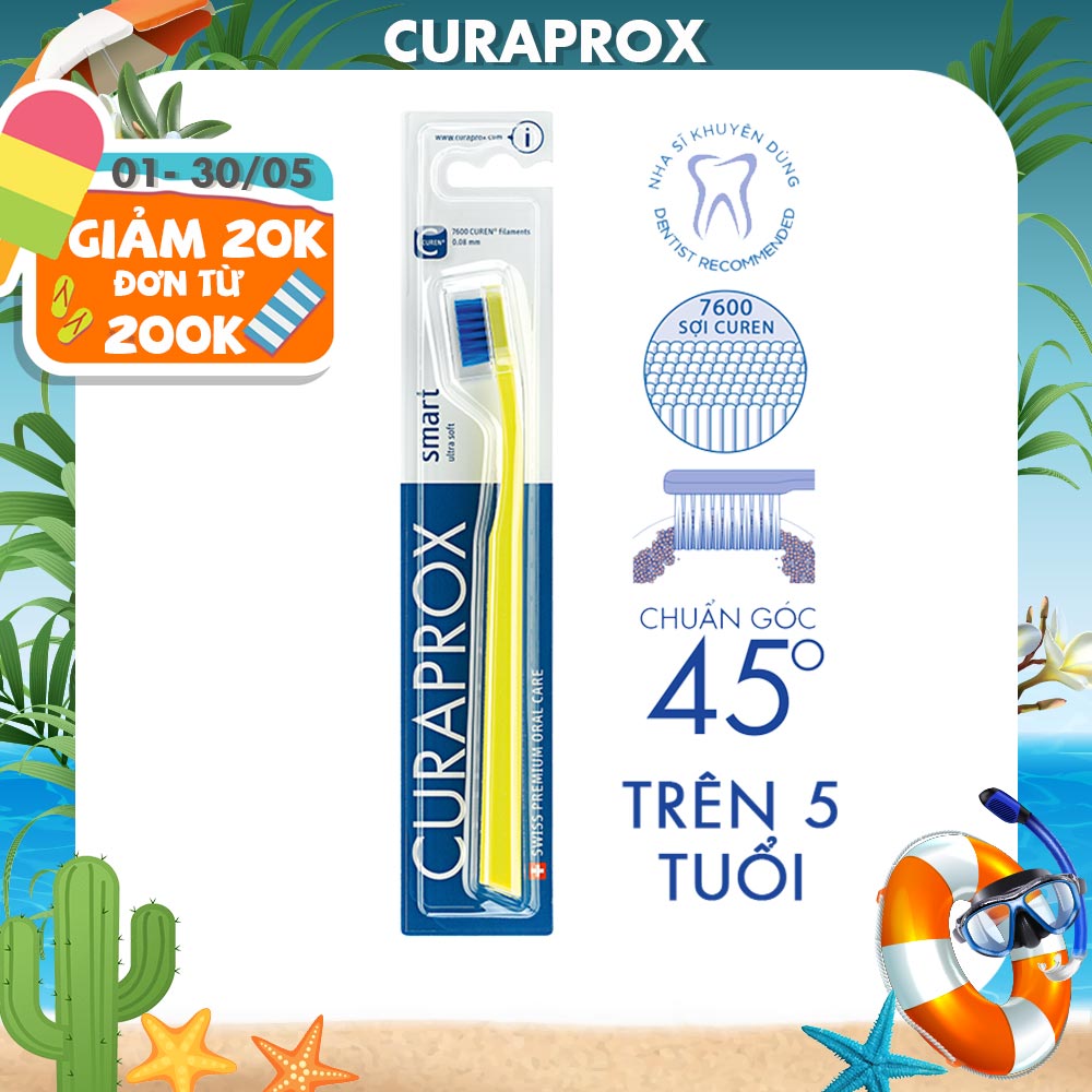 Bàn chải răng trẻ em Curaprox Smart 7600 Ultra Soft (Màu ngẫu nhiên)