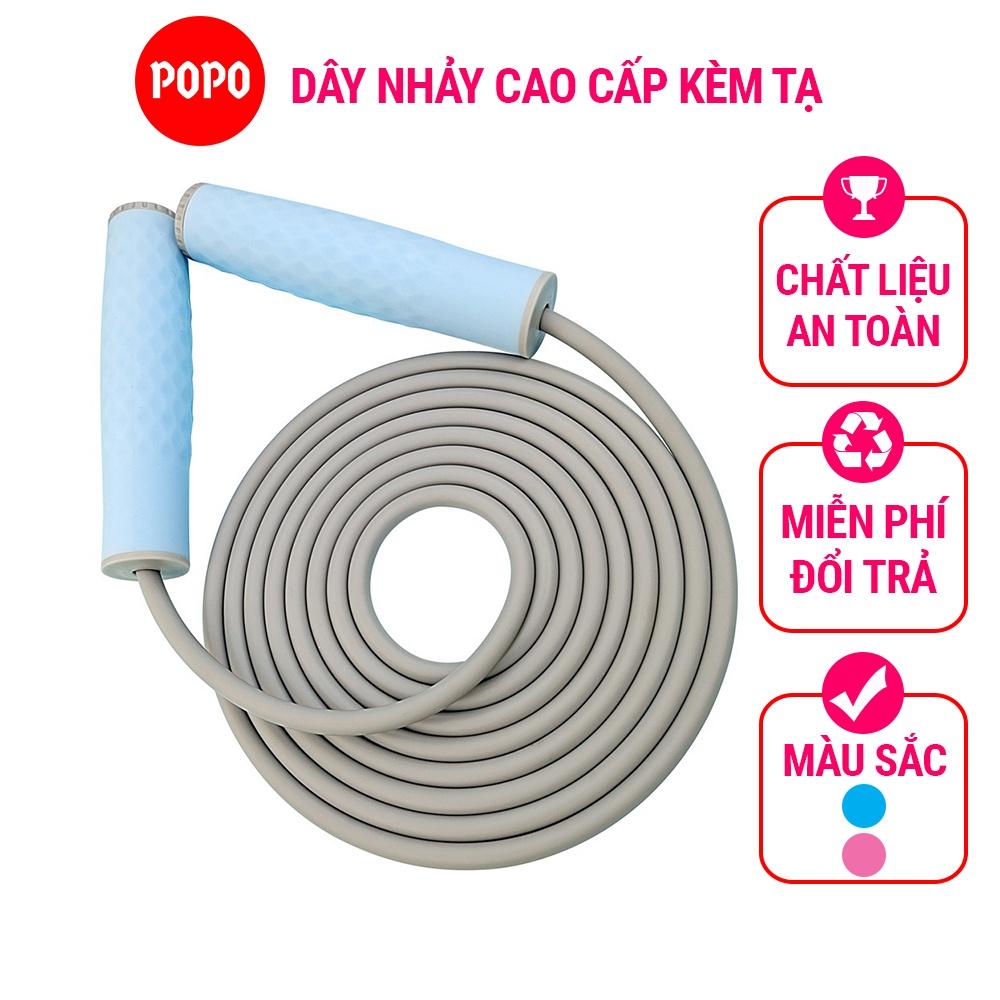 Dây nhảy thể lực rèn thể lực POPO chất liệu cao cấp tay cầm bọc silicone êm ái chống tuột khi sử dụng TS88