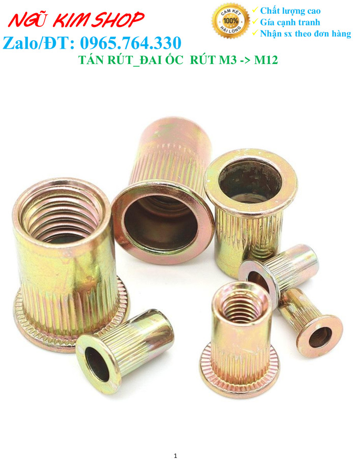 TÁN RÚT_ ĐAI ỐC RÚT M3, M4, M5, M6, M8, M10, M12