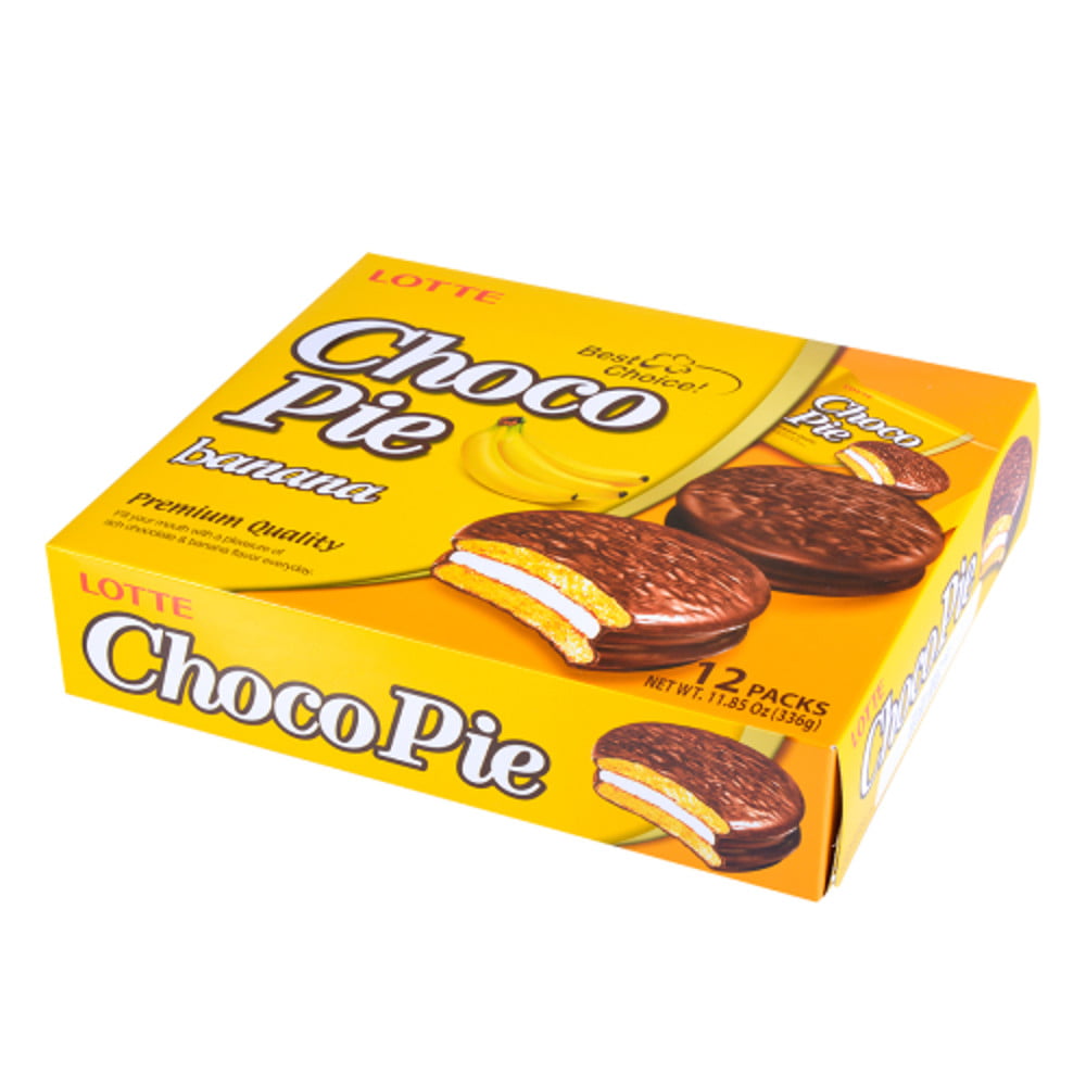 Bánh Lotte Chocopie vị Chuối hộp 336 gr (12 bánh)