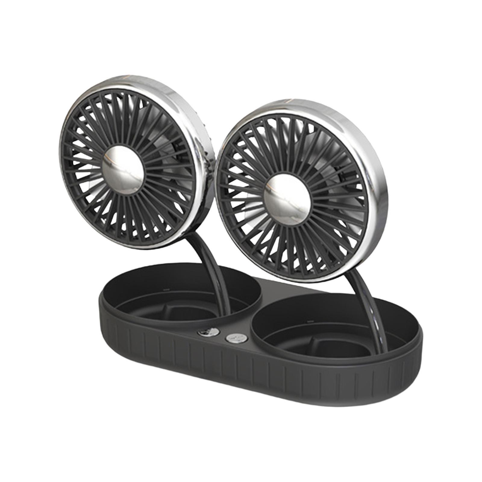Electric Car Fan Vehicle Fan Double Head Auto Cooling Fan Tabletop Lightweight Fittings Car Cooling Fan Car Fan for Truck SUV Dashboard