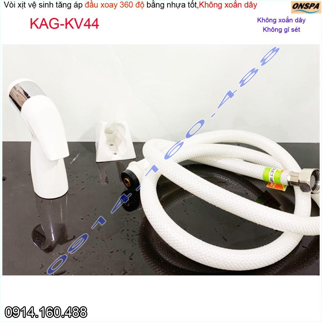 Vòi xịt vệ sinh nhà tắm, vòi rửa bồn cầu dùng cho nước phèn vùng biển, dây xịt cao cấp 100% nhựa trắng