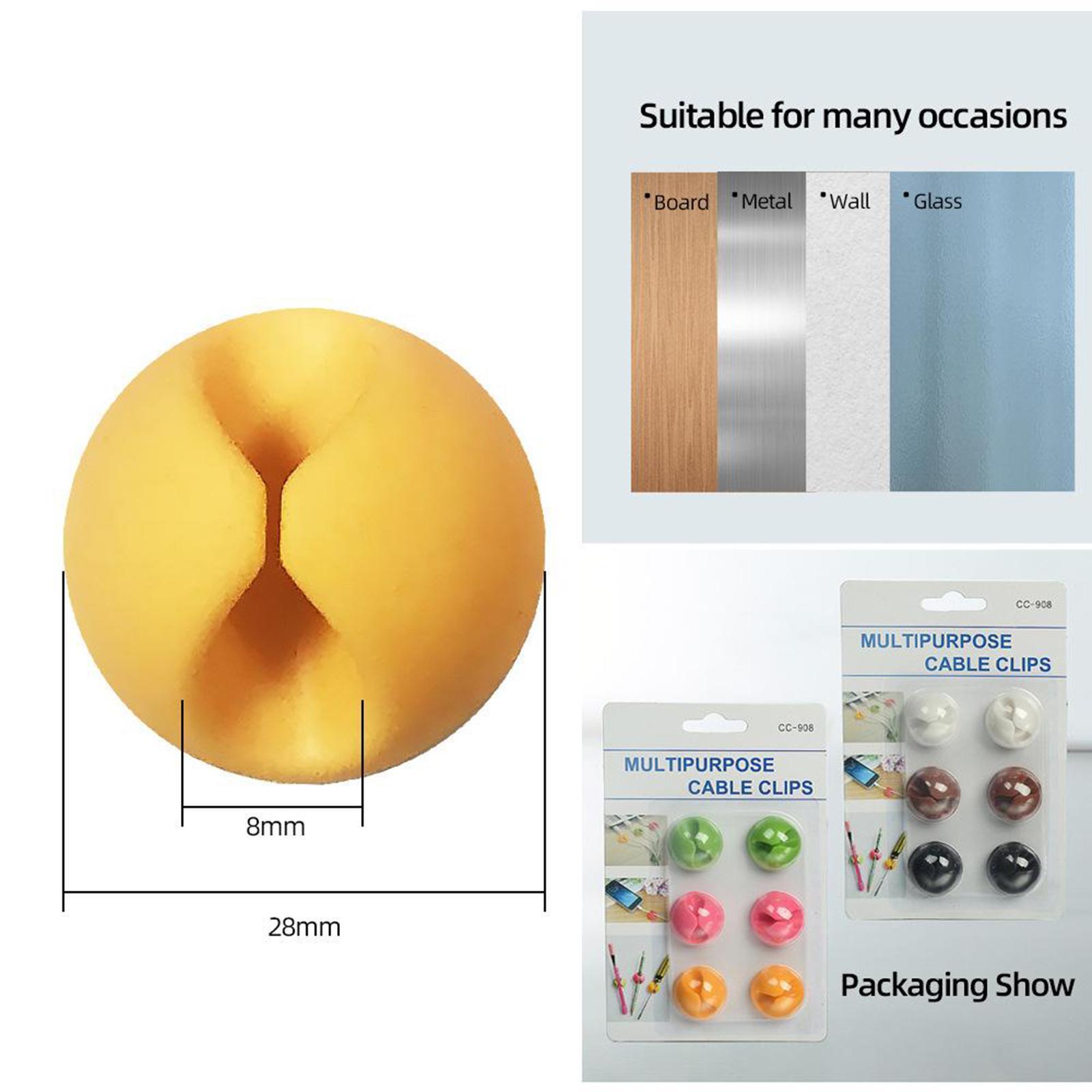 6x Cable Clip Desk Winder Tidy Organiser Phone Wire USB Charger Holder Adhesive