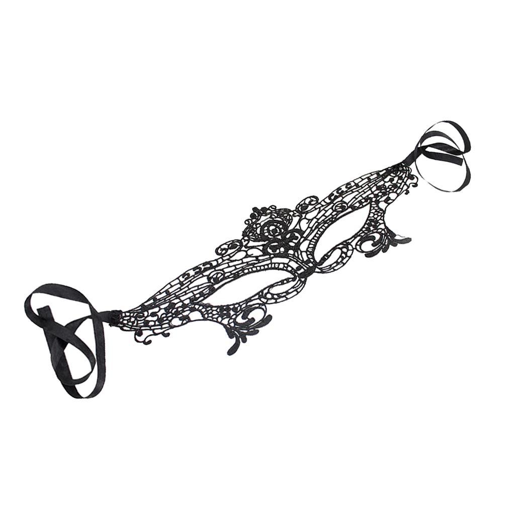 Gorgeous Venetian Black Lace Eye Mask Masquerade Fancy Dress Party Mask