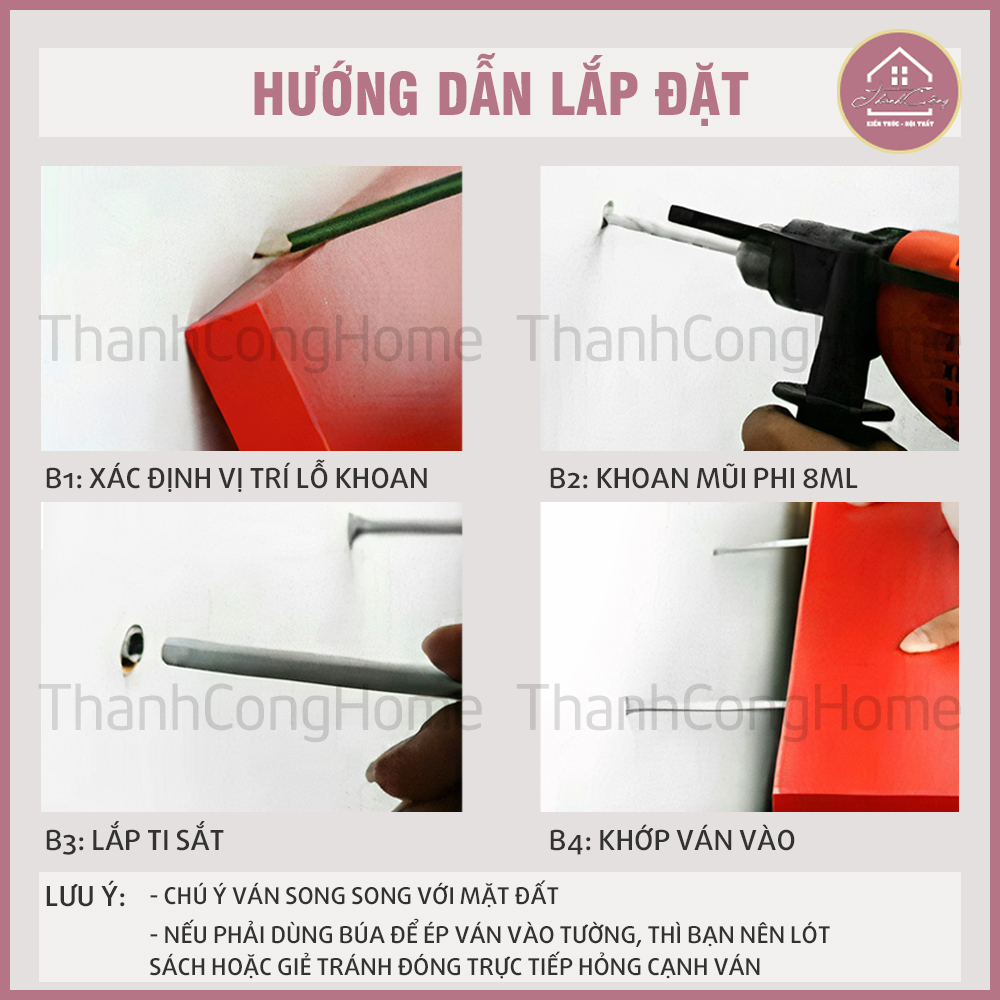 (Siêu Rẻ) Kệ Gỗ Gắn Tường Sâu 15cm Kèm Vít Âm Tường. Dài 150-180cm Gỗ Lõi Xanh Chống Ẩm Chất Lượng Cao