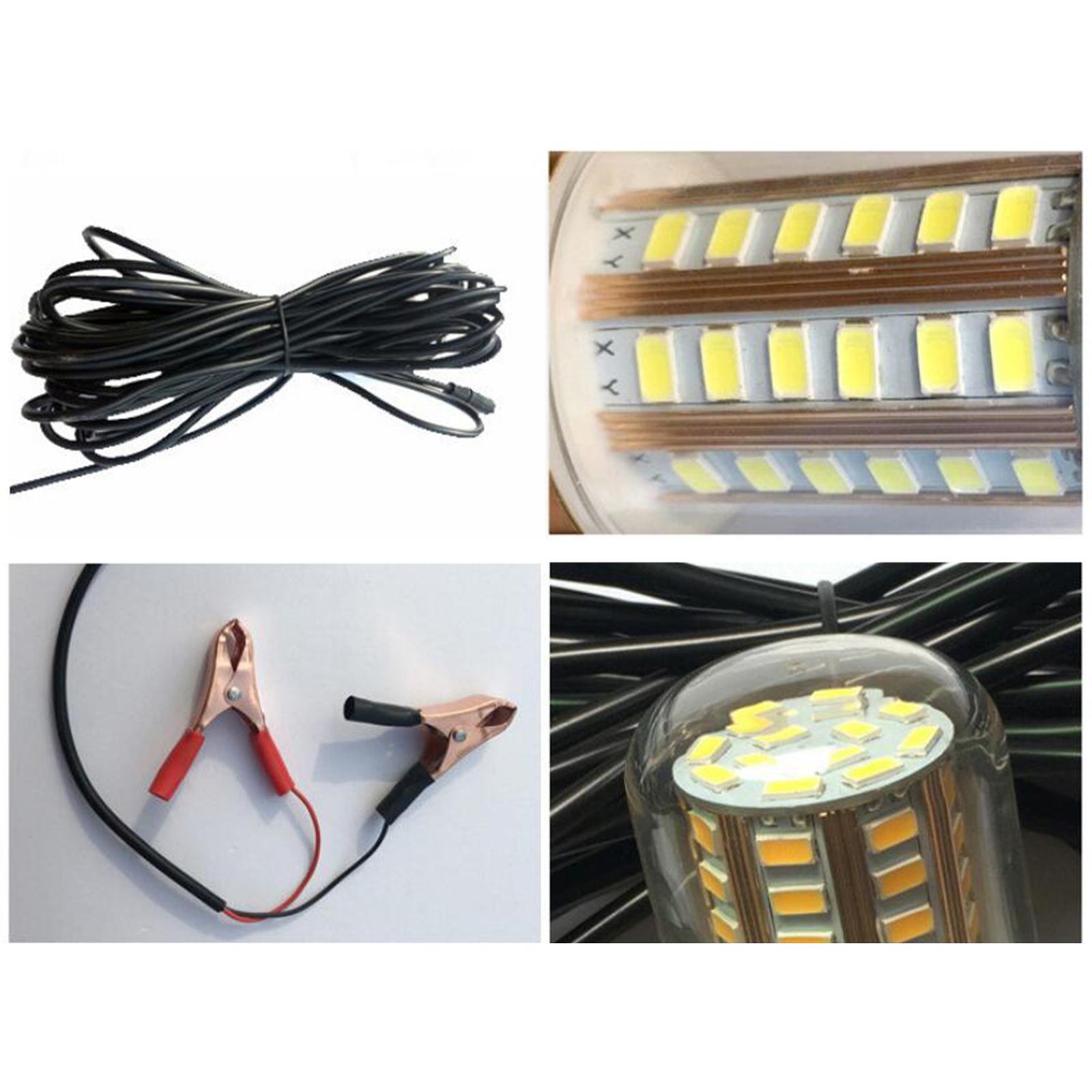 LED Submersible Fishing Night Light Underwater Fish Lure Bait Finder Lamp