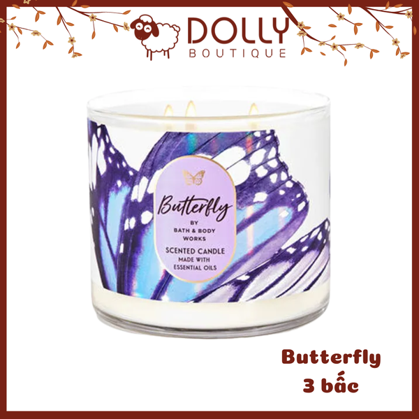 Nến Thơm 3 Bấc B.B.W Butterfly 3-Wick Candle 411g