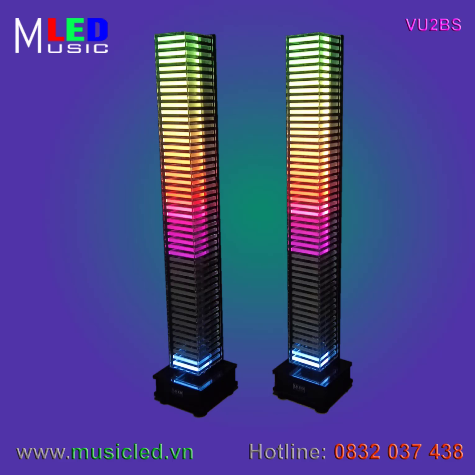 Đôi đèn Music LED nháy theo âm lượng nhạc cỡ lớn (VU2BS)