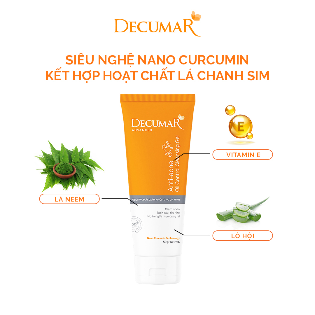 Sữa rửa mặt dạng Gel Decumar Clean Advanced 100gr hoàn toàn mới kiểm soát nhờn mụn